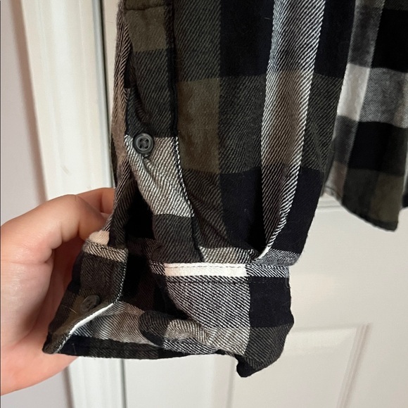 Old Navy Green, Black and White Checkered Shirt - Picture 5 of 8